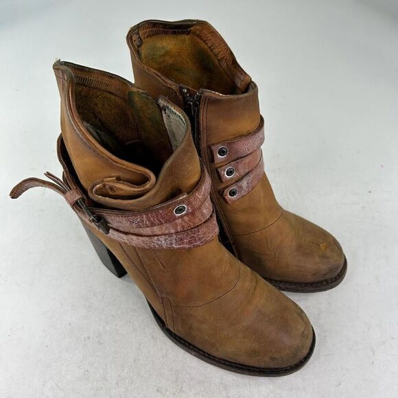 FREEBIRD by Steven Blaze Zip Harness Boot US 9 Buckle Belted Western Ankle Boot - Picture 5 of 10